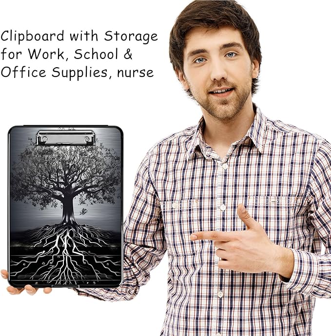 Clipboard with Storage, High Capacity Plastic Storage Clipboard with Low - Image 7