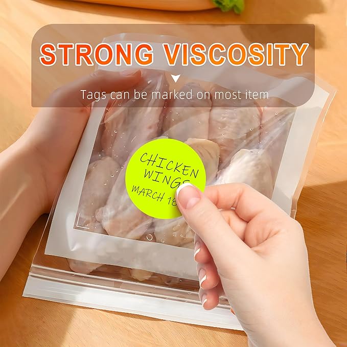 2 - Inch Round Fluorescent Yellow Color - Coding Stickers, 4 Rolls, Organizing - Image 5