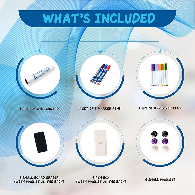 YOUNGJQ Magnetic Whiteboard Contact Paper 48" x 30", Adhesive Magnetic Dry - Image 3