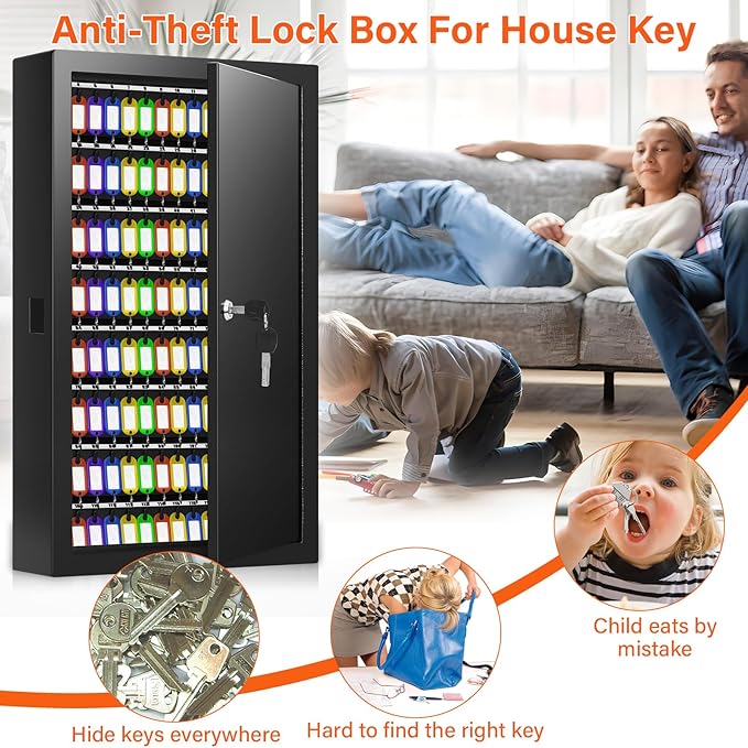 200 Keys Key Cabinet, Anti-Theft Key Lock Box - Image 8