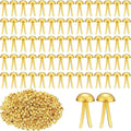ADULLPONY 600Pcs Gold Brads, Paper Fasteners, 8x17.5mm Mini Brads, Split Pins by ADULLPONY