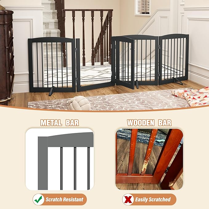 Freestanding Dog Gate with Door, Pet Gate - Image 4
