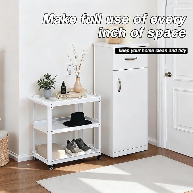 3 Tier Metal Utility Rolling Cart - Image 6