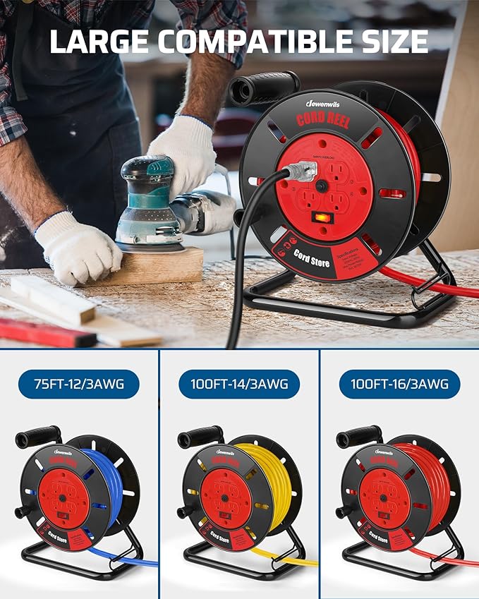 DEWENWILS Extension Cord Storage Reel - Image 5