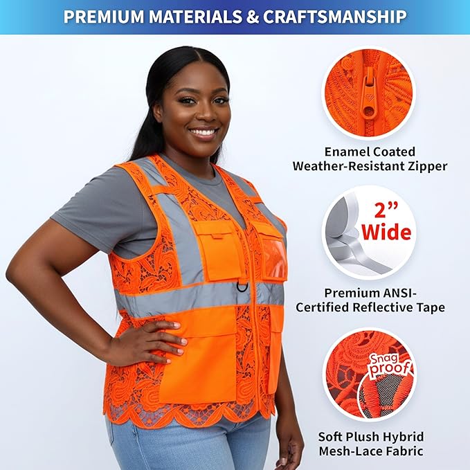 Lace-Mesh Safety Vest for Women & Men - Image 4