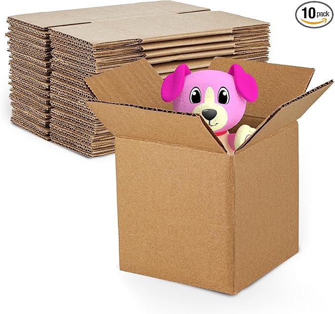 MT Products Sturdy Kraft Corrugated Cardboard Shipping Boxes 6" x 6" x 6" by MTProducts
