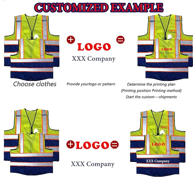 Personalized High Visibility Reflective Safety Vest Custom Your Text Protective - Image 4