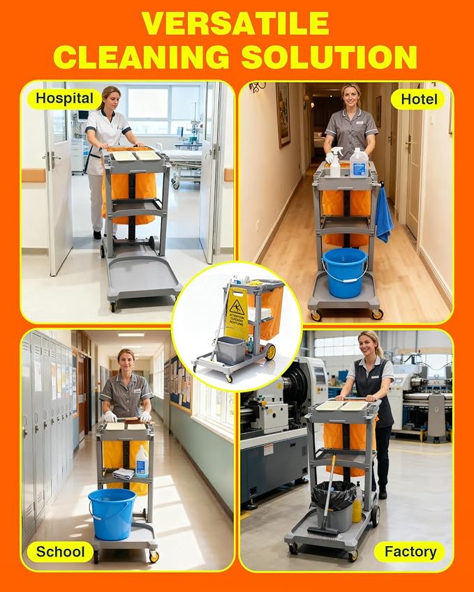 PYY Cleaning Carts On Wheels - Image 7