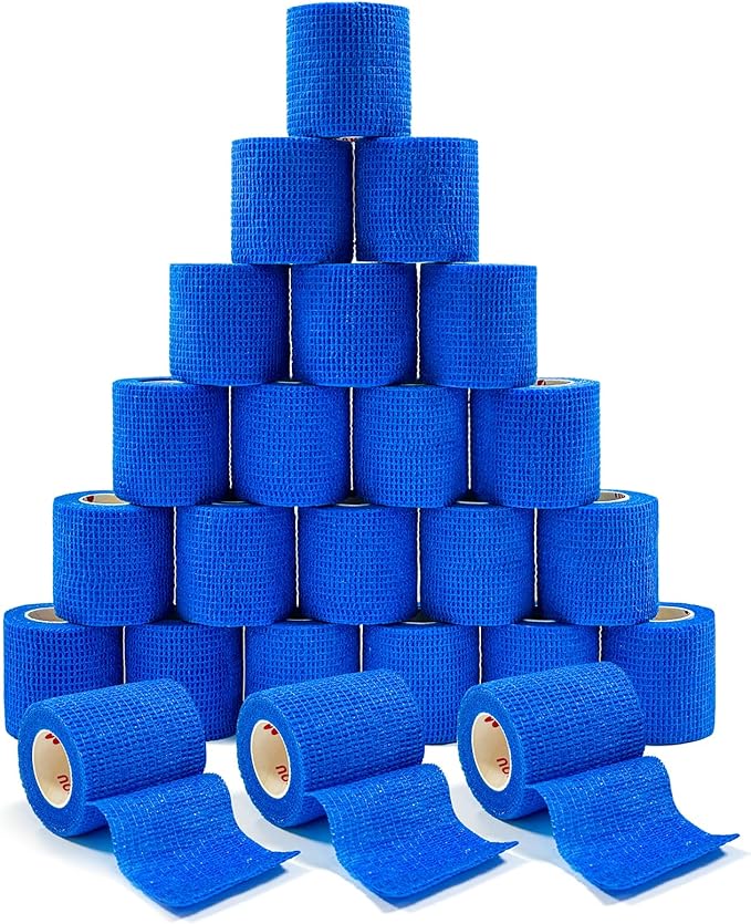 Blue-Self Adhesive Bandages Pre Wrap, Athletic Elastic Cohesive Bandage by CARBOU