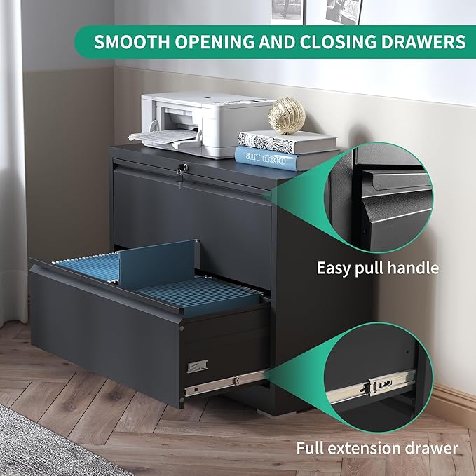 Lateral File Cabinets 2 Drawer, Metal Lateral Filing Cabinet - Image 6