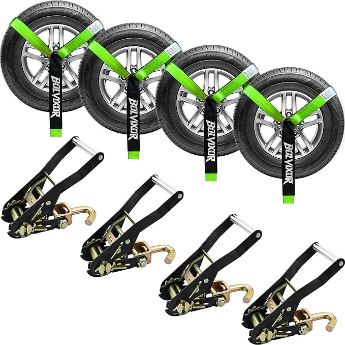 4 Pack Car Tie Down Straps for Trailers 2" x 96" by Unknown