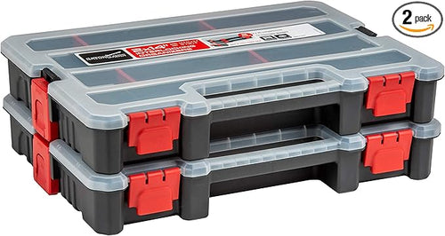 2-Pack Small Parts Organizer Box – Stackable Hardware Storage Organizer Case by GatorClamps