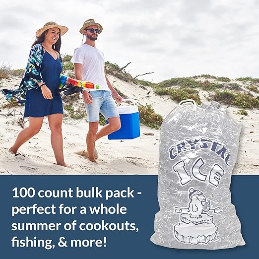 Pinnacle Mercantile 8 lb. Drawstring Ice Bags Heavy-Duty, Puncture-Resistant - Image 3