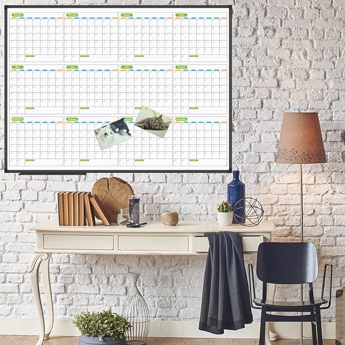 JILoffice Magnetic Dry Erase Calendar Whiteboard, 12 Months White Board Planner - Image 7