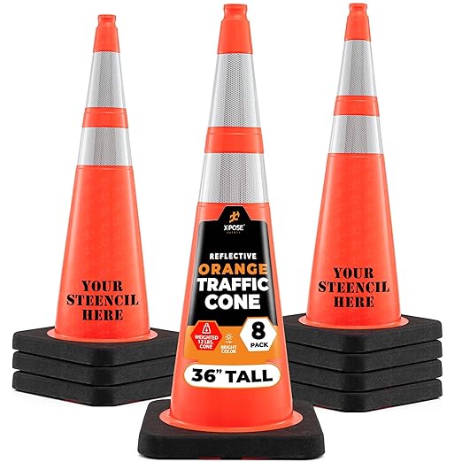 Xpose Safety 36 Inch Orange Traffic Cones Heavy Duty 12lb by XposeSafety