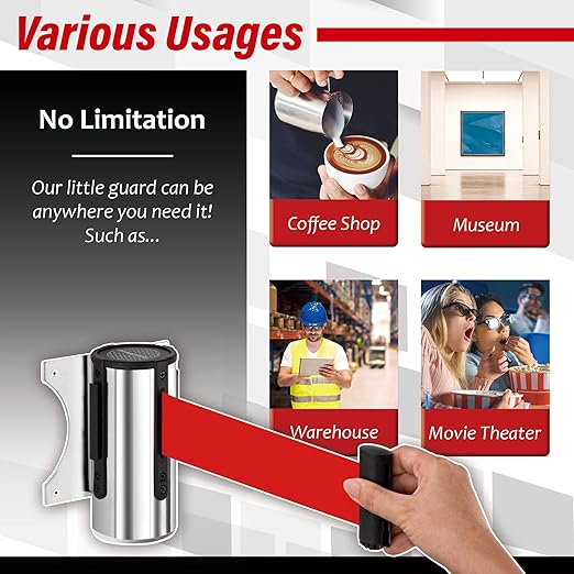 DuraSteel Wall Mount Retractable Belt Barrier - Image 4