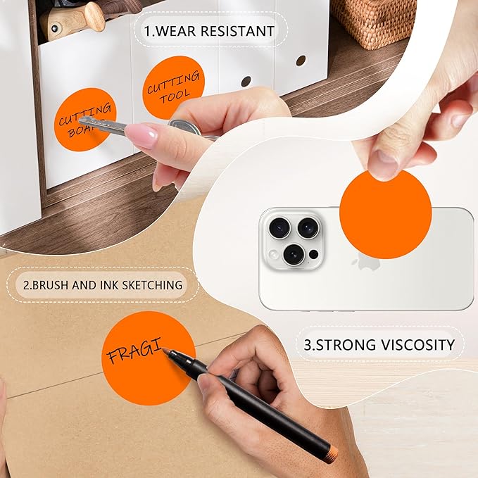 2 Inch Orange Circle Stickers 500 Pcs, Permanent Color Coding Dots - Image 3