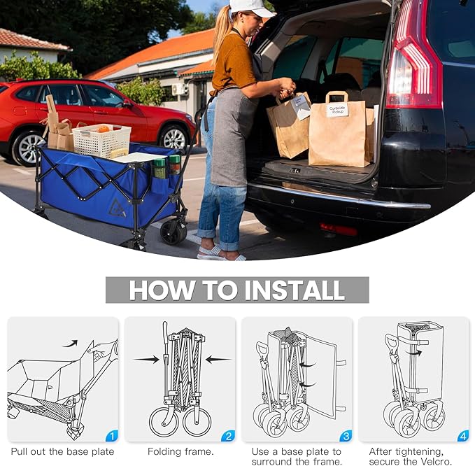 Wagon Cart Shopping Foldable Folding Collapsible - Image 6