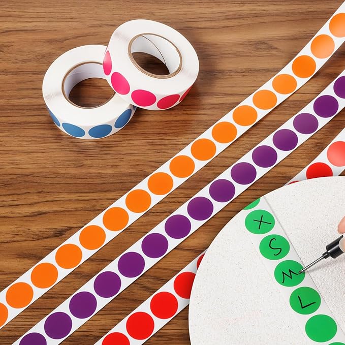 10000 Pcs 3/4 in Round Color Coding Labels Stickers Roll, Adhesive Assorted - Image 5