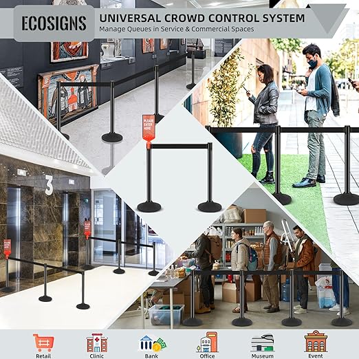 ECOSlGNS 6 Pack Commercial-Grade Stanchions - Image 6