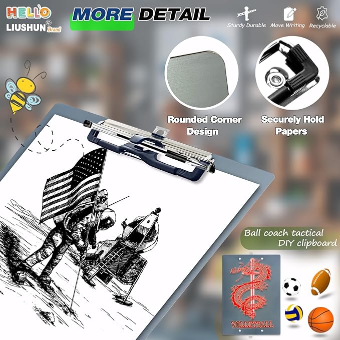 Aluminum Metal Clipboard Sturdy Stainless Hangable - Image 3