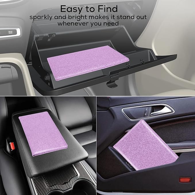 Car Registration and Insurance Holder, Leather Magnetic Shut Vehicle Glove Box - Image 5