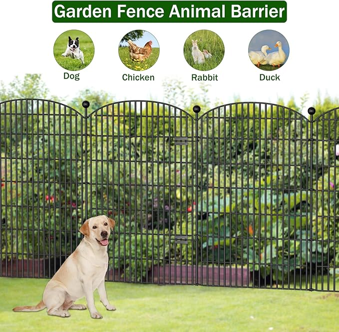 8 Panels No Dig Decorative Garden Fence - 48 in x 20.8 ft - Image 4