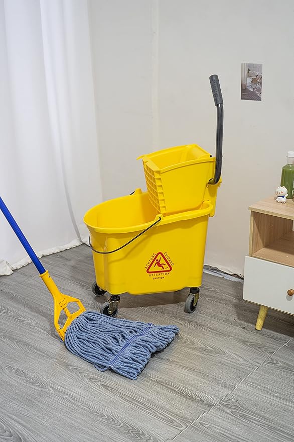 Matthew Cleaning 38 Quart Commercial Mop Bucket INCL.Wet String Mop - Image 4