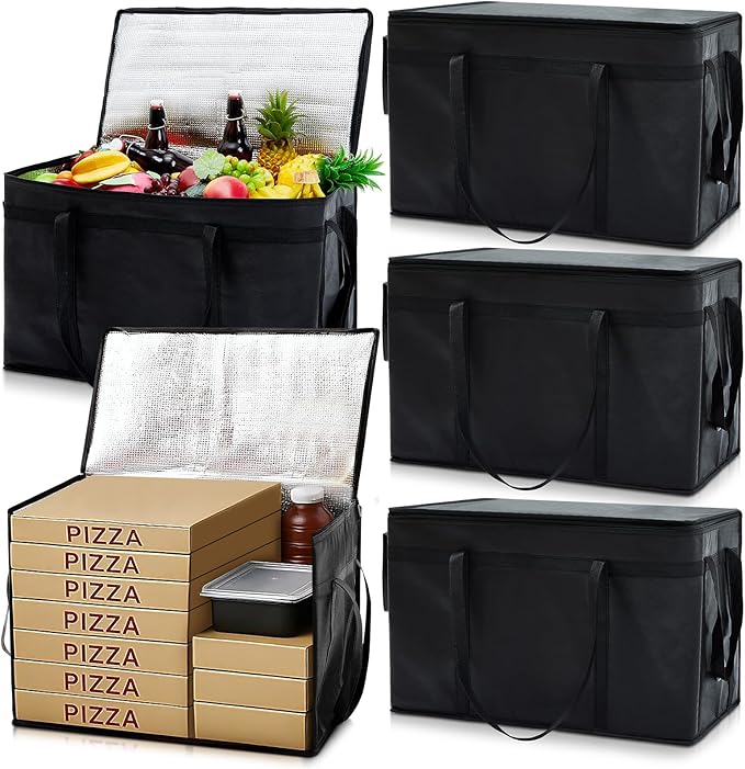 Maxcheck 6 Pcs Insulated Bags for Food Delivery XXXL Large Capacity Hot Grocery by Maxcheck