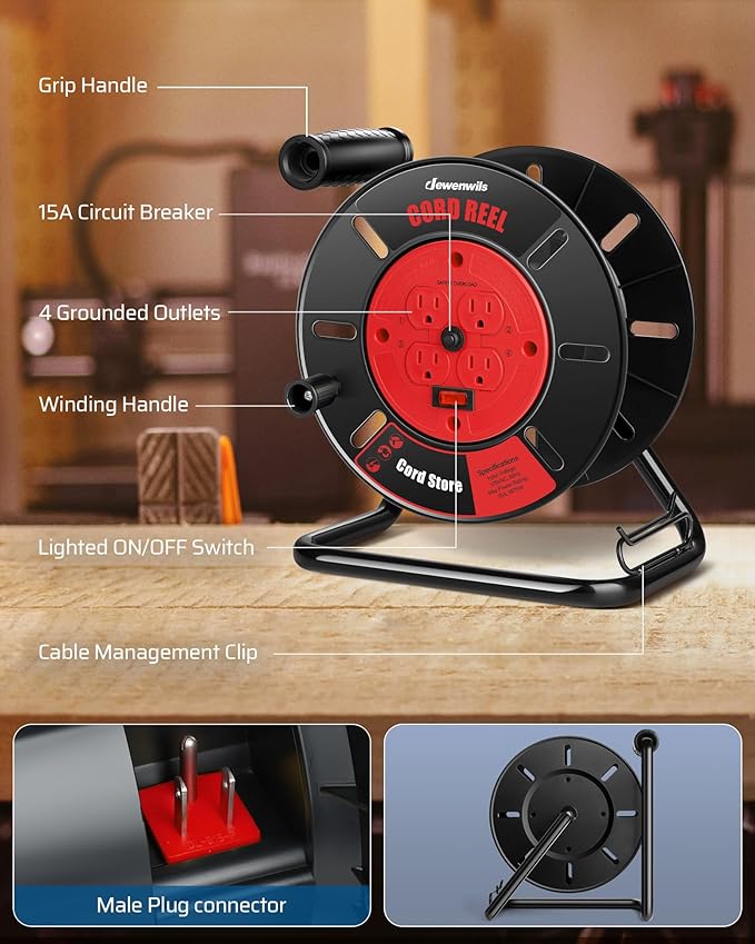 DEWENWILS Extension Cord Storage Reel - Image 2