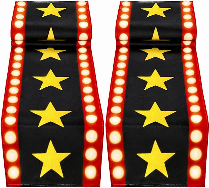 2 Pcs 13 x 72 Inch Movie Night Table Runner by WHQXFDZ