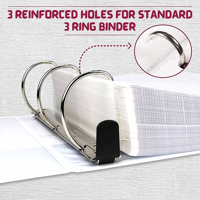 Heavy Duty Sheet Protectors for 3 Ring Binder, Top Loading Plastic Sleeves 8.5 - Image 4