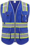 Reflective Safety Vest for Men Women, High Visibility Safety Vest by RhinoHit