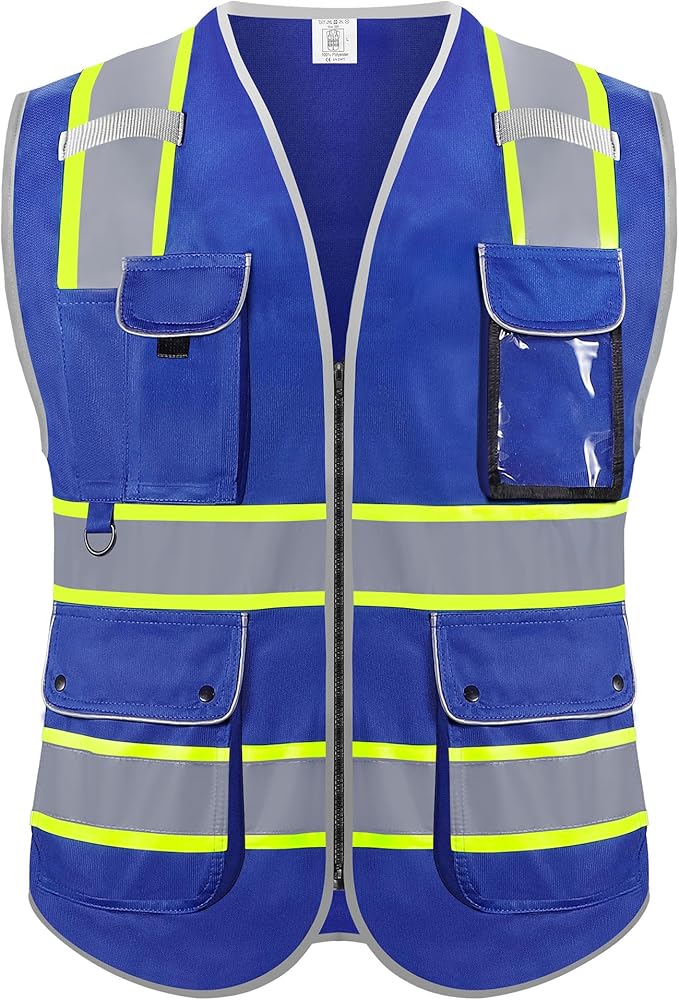 Reflective Safety Vest for Men Women, High Visibility Safety Vest by RhinoHit