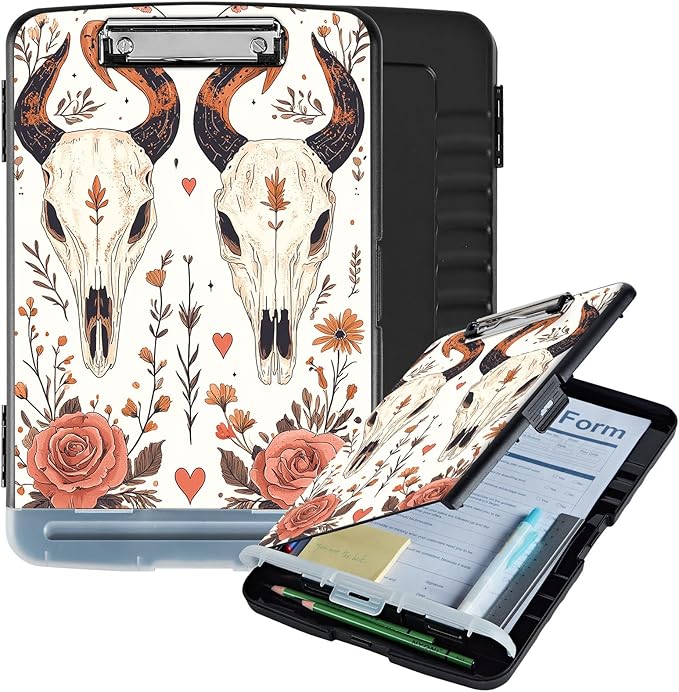 Clipboard with Storage Box & Pen Holder, Heavy Duty Clip Boards 8.5x11 by Unknown