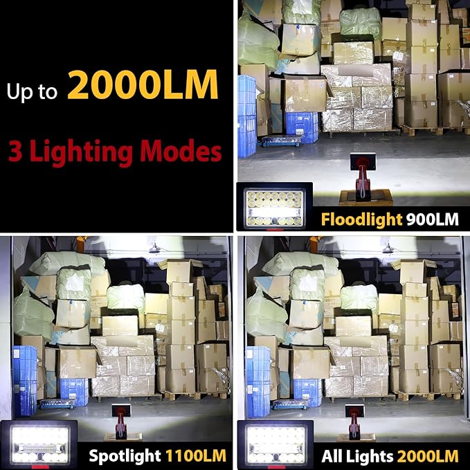 28W 2000LM Cordless LED Work Light - Image 3