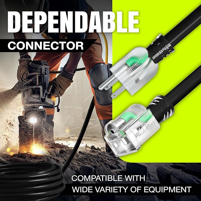 75ft Outdoor/Indoor Extension Cord 16/3 Gauge Heavy Duty 3 Prong SJTW, - Image 4