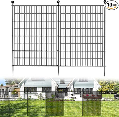 10 Panels No Dig Decorative Outdoor Garden Fence by SecureSpacesCleanerPlaces
