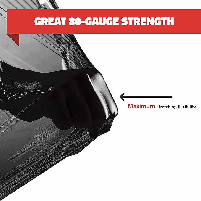 Black Stretch Wrap Industrial Strength Extra Thick 4 Pack 18" 1100 SqFt 80 - Image 8