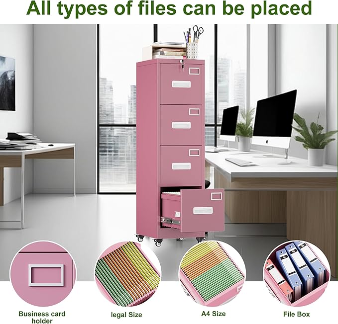 Aobabo File Cabinet 4 Drawer - Image 6