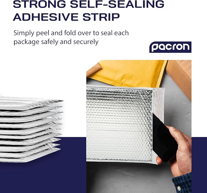 300-Pack Insulated Silver Thermal Bubble Mailers 6 x 7 - Image 6