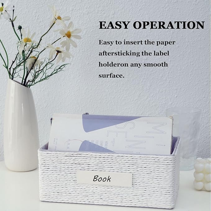 Label Holders Adhesive Shelf Tag Clear Shelf Tag Index Card Pockets Plastic - Image 5