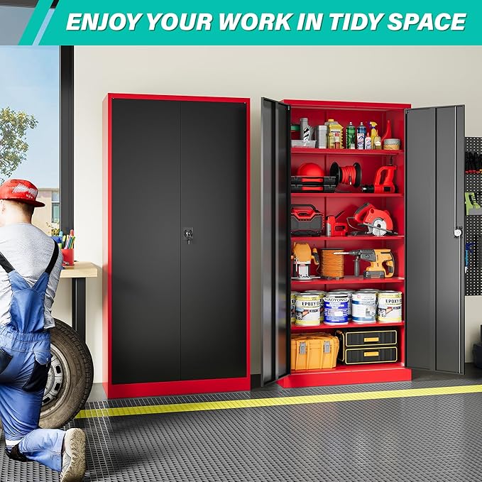 SISESOL Wide & Deep Metal Storage Cabinet - Image 2