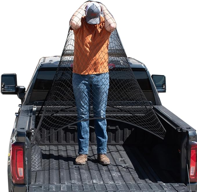 Upgraded Highly Elastic Cargo Net, USA Company, Simple Truck Bed Cargo Mesh by TacoNets