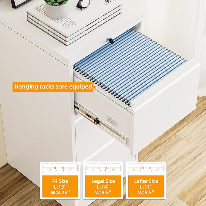 INTERGREAT 3 Drawer File Cabinet, Locking Tall File Cabinets - Image 4