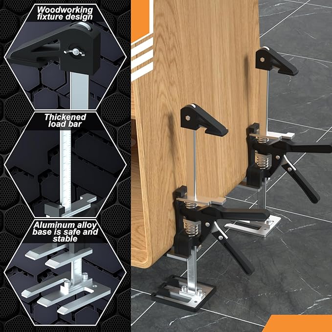 Labor Saving Arm Jack 2 Pack, 15.5 Inch Stainless Steel Furniture Lifts - Image 2