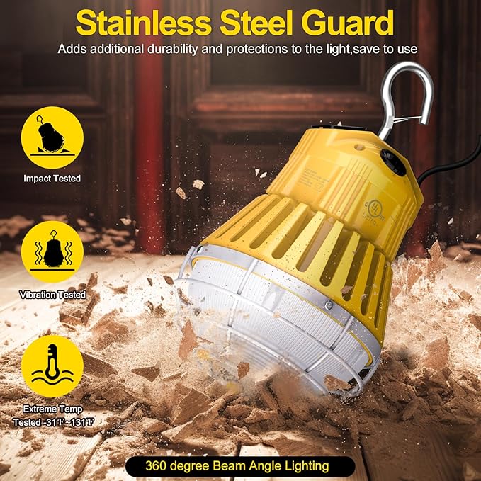 80W LED Temporary Work Light 12000LM 5000K Portable Work Lamp Fixture Daylight - Image 5