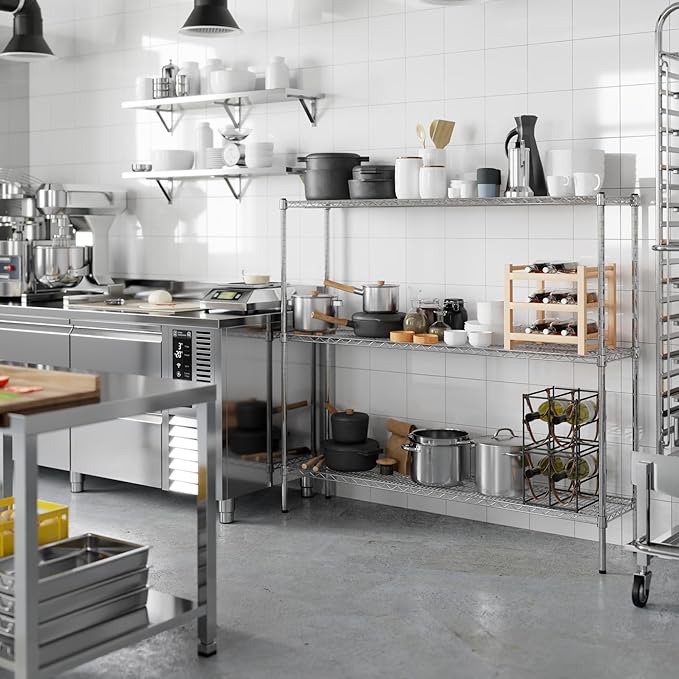 14" Deep x 60" Wide x 54" Height Wire Shelving Kit | 3-Tier | NSF Commercial - Image 7