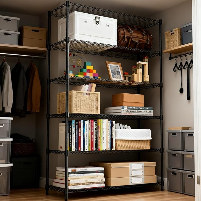 6 Tiers Shelf 2100 lbs Steel Storage Shelving Utility Shelving Unit Steel - Image 6