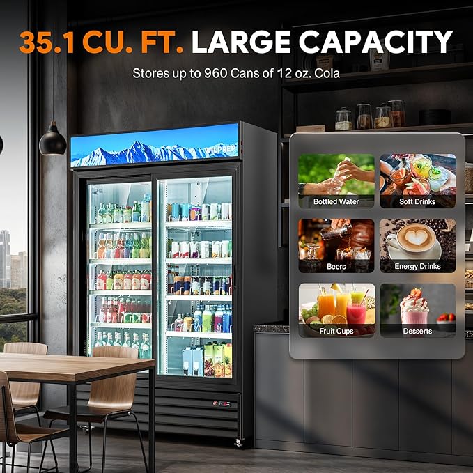 Wilprep Commercial Refrigerator, 37 cu. ft. Upright Beverage Display - Image 7